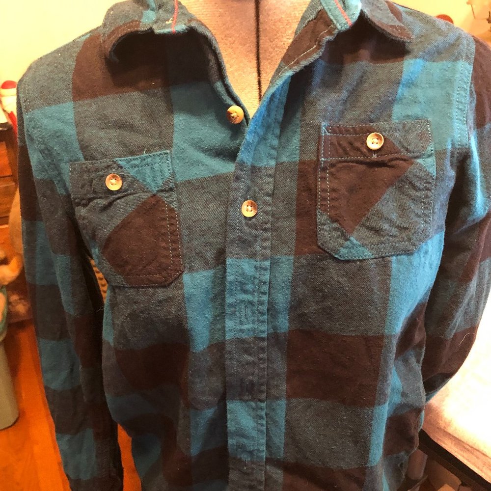 Girls Arizona Plaid Flannel Shirt ; Size L